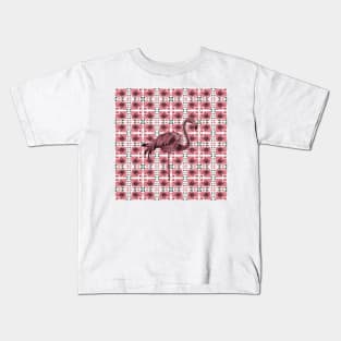 Pink Flamingo or Retro Hearts Pattern Kids T-Shirt